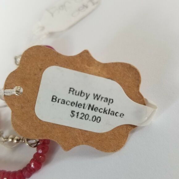 Ruby Wrap Necklace or Wrap Bracelet NEW $120 Tags Fashion Statement Jewelry Red - Picture 3 of 10